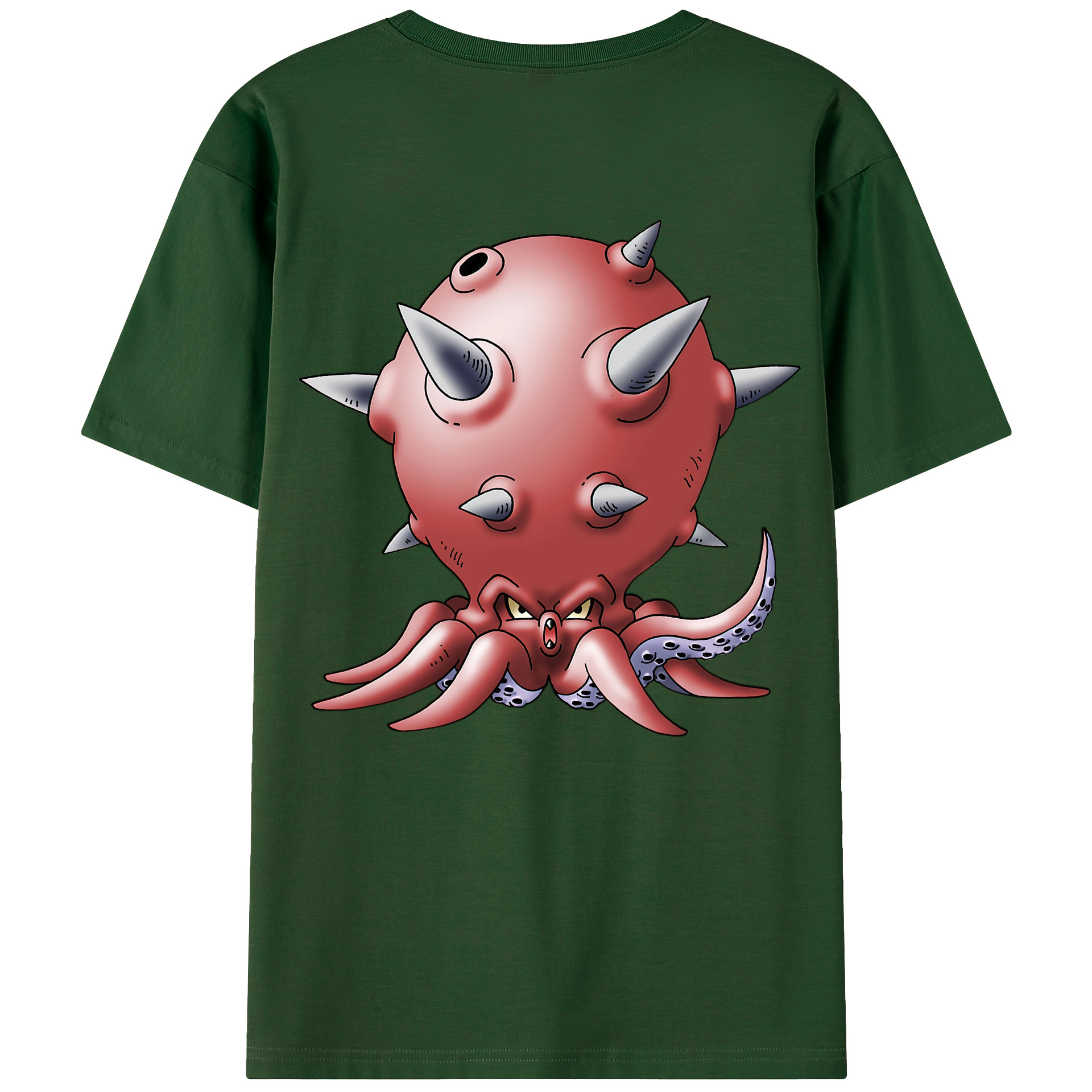 （画像用） ドラゴンクエスト Doragon Kuesuto Dragon Quest 綿100％半袖Tシャツ（背面プリント）